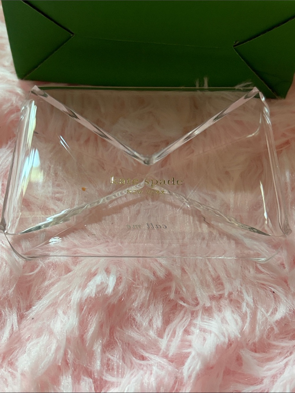 kate spade Clear Acrylic Card Holder with Gold Logo - Picture 3 of 9